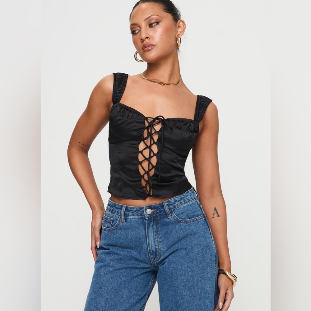 NWT Princess Polly Arvelin corset top black